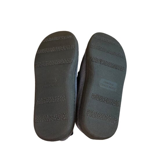 HomeTop Mens Size 9 Slippers Navy Gray Memory Foam Waffle Knit Design - Picture 7 of 9